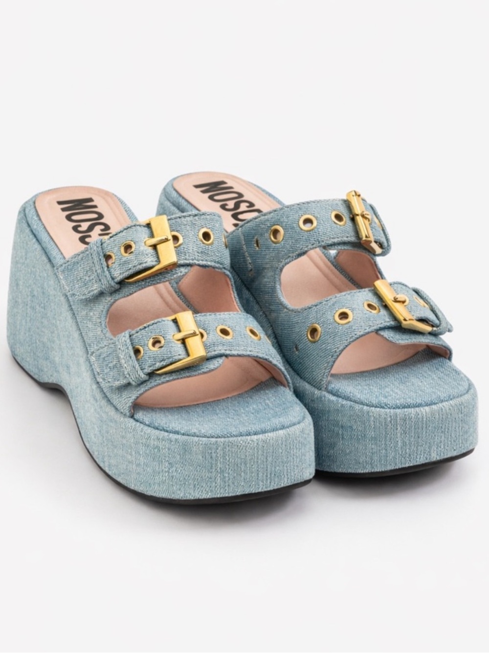 Denim-on-denim set: Moschino Denim Platform Slides + Rails Valerie Denim Dress - Picture 3 of 14